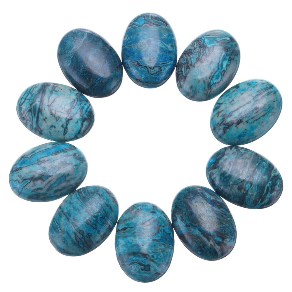 9827 20 Pcs Flat Back Oval Gemstone 25 x 18mm Crystal Stone No Hole Beads